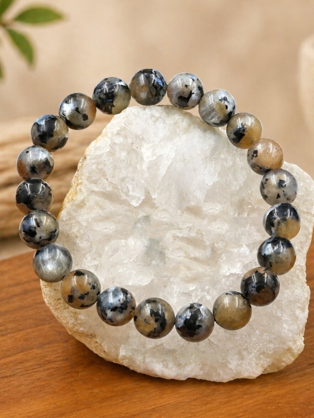 High Flash Black Moonstone Bracelet | Handmade